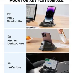 Dashboard Phone Holder Rotatable Phone Holder for Car Dashboard Compatible with All Mobile Phone Phone Accessory