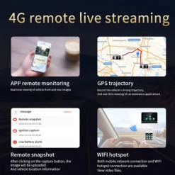 Dashcam Cameras Video Recorder Dual Lens Front and Rear Dash Cam for Cars Remote Intercom and Remote Playback