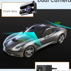 Dashcam Cameras Video Recorder Dual Lens Front and Rear Dash Cam for Cars Remote Intercom and Remote Playback