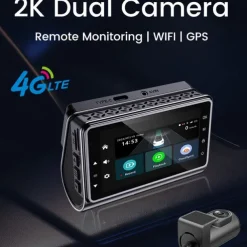 Dashcam Cameras Video Recorder Dual Lens Front and Rear Dash Cam for Cars Remote Intercom and Remote Playback