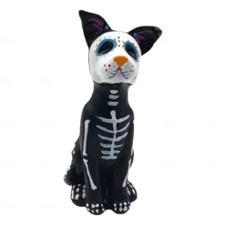 Day of The Dead Dog Statue, Halloween Sugar Skulls Animal Statue Resin Crafts, Ornament