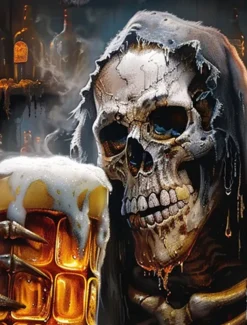 Day of the Dead Men's Oktoberfest Beer Skulls Zip Polo Shirts Long Sleeve Polo Shirts Lapel Casual Horror Dark Outdoor Festival Outfit 3D Print Spring Fall Winter Black Red Blue