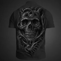 Day of the Dead Men's Polo Shirts Golf Shirt Short Sleeve Polo Shirts Collared Shirts Casual Horror Streetwear Festival Wear Party Outfits 3D Print Buttons Summer Spring Fall Black White Brown