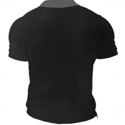 Day of the Dead Men's Skull Polo Shirts Golf Shirt Short Sleeve Polo Shirts V Neck Horror Streetwear Festival Wear Party Outfits 3D Print Spring & Summer Black