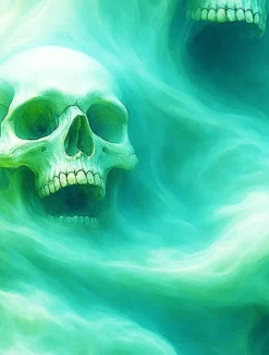 Day of the Dead Men's Skulls Polo Long Sleeve Polo Shirts Casual Dark Outdoor Street Daily Wear 3D Print Quarter Zip Polo Spring Fall Winter Blue Brown Green