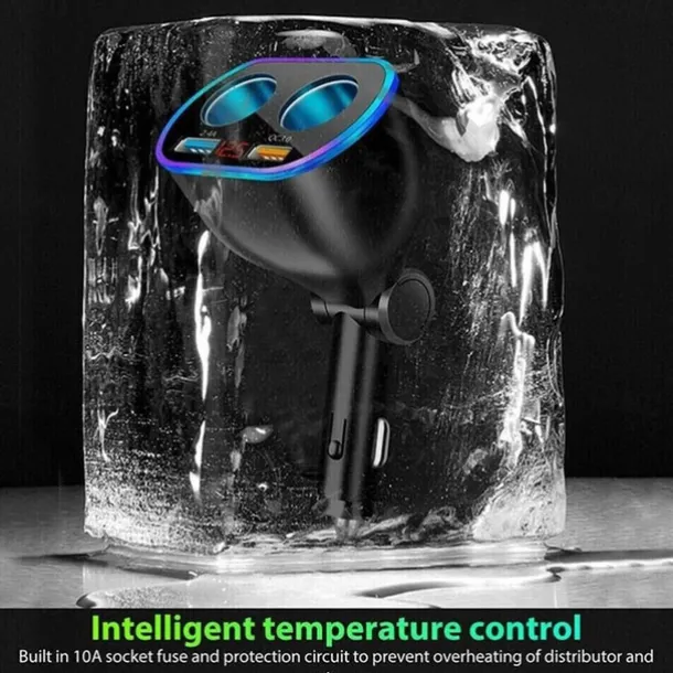 DC 12V LED 2 Way Car Cigarette Lighter Socket Splitter Dual USB Charger Adapter