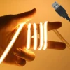 DC 5V USB COB Strip 320Leds/m Flexible Ribbon Rope Strip Light Warm White Natural White Night Lamp TV Backlight LED Strip 1m 2m 3m 4m 5m Home Decor