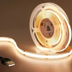 DC 5V USB COB Strip 320Leds/m Flexible Ribbon Rope Strip Light Warm White Natural White Night Lamp TV Backlight LED Strip 1m 2m 3m 4m 5m Home Decor