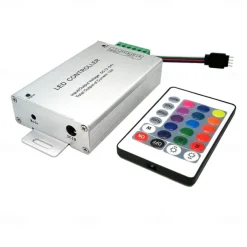 DC12V-24V 12A 144W 24Key IR Remote Controller Aluminum shell for RGB LED Strip 5050 3528 SMD