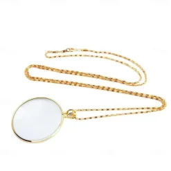 Decorative Monocle Necklace With Magnifier Magnifying Glass Pendant Gold Silver Plated Chain Necklace for Women Jewelry