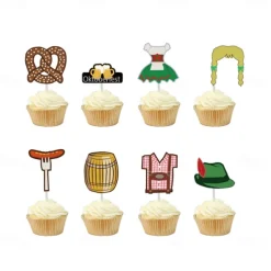 Dedicated To Oktoberfest Party Decoration Paper Banner Pull Flag Pennant Balloon Cake Card Card Wish