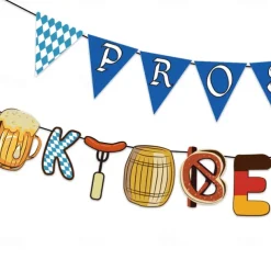 Dedicated To Oktoberfest Party Decoration Paper Banner Pull Flag Pennant Balloon Cake Card Card Wish