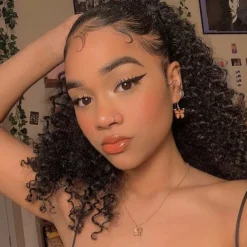 Deep Curly Drawstring Ponytail Extension for Black Women Afro Kinky Curly Pony Tail Hair Piece Synthetic Hair Extensions With 2 Clips 14 Inches