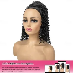 Deep Curly Drawstring Ponytail Extension for Black Women Afro Kinky Curly Pony Tail Hair Piece Synthetic Hair Extensions With 2 Clips 14 Inches