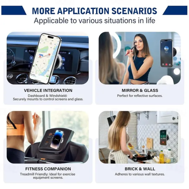 360-degree Adjustable Electric Vacuum Magnetic Suction Cup Phone Mount Hands-Free Magnetic Cell Phone Holder for Car/Gym/Mirror/Smooth Surface Compatible with Magsafe iPhone