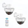 360-Degree LED Outdoor Wall Lights Ultra-Bright Solar Light Dummy CCTV Camera with Red Flashing Light Remote Control Easy Installation Waterproof Outdoor FloodLights Wireless for Porch Garden Patio Driveway