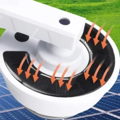 360-Degree LED Outdoor Wall Lights Ultra-Bright Solar Light Dummy CCTV Camera with Red Flashing Light Remote Control Easy Installation Waterproof Outdoor FloodLights Wireless for Porch Garden Patio Driveway