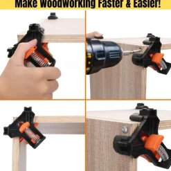 90Degree Right Angle Clamp Set Picture Frame Corner Clips Mate Woodworking Hand Tools Fixing Clip Positioning Tool Kit