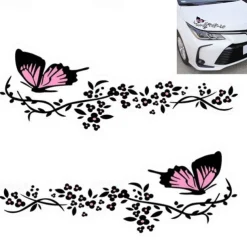 Delysia King Reflective Butterfly Car Sticker - Removable, Waterproof, Decorative Car Shape Flower Decal