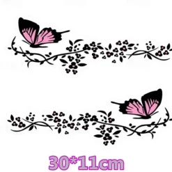 Delysia King Reflective Butterfly Car Sticker - Removable, Waterproof, Decorative Car Shape Flower Decal
