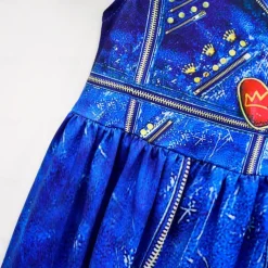 Descendants Evie Dress Gloves Outfits Costume Party Movie Cosplay Kids Masquerade Causal