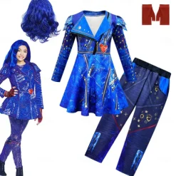 Descendants Evie Dress Pants Gloves Movie Cosplay Kids Masquerade Causal