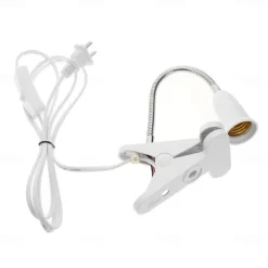 Desk Light 1pcs Plug in Clip on Light Screw Bulb Clip on Desk Lamp for Desk Bed Headboard with on off switch Clamp lamp for reading