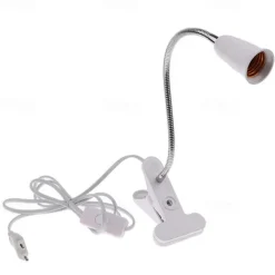 Desk Light 1pcs Plug in Clip on Light Screw Bulb Clip on Desk Lamp for Desk Bed Headboard with on off switch Clamp lamp for reading