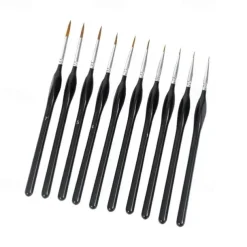 Detailing Brushes Set, 10pcs Miniature Brushes For Fine Detailing And Art Painting - Acrylic, Watercolor, Oil Painting, Model, Warhammer 40k