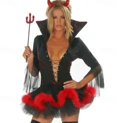 Devil Halloween Cosplay Costume Party Costume Masquerade Walpurgis Night Outfits Sexy Costume Adults' Women's Masquerade Mardi Gras Performance Party Halloween Easy Halloween Costumes Dress Up