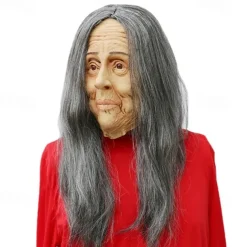 Devil Old lady Mask Mengpo mask Scary Grimace Mask Old Lady Granny old man latex head cover for halloween for Walpurgis Night