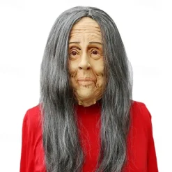Devil Old lady Mask Mengpo mask Scary Grimace Mask Old Lady Granny old man latex head cover for halloween for Walpurgis Night