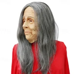 Devil Old lady Mask Mengpo mask Scary Grimace Mask Old Lady Granny old man latex head cover for halloween for Walpurgis Night