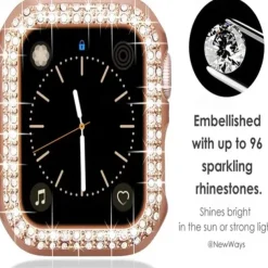 Diamond Bling Bumper Case For Apple watch 8 7 6 SE 5 41mm 45mm 44mm 40mm 42mm 38mm Accessories Protector Cover for iWatch series 2 3 4 1