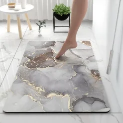 Diatomaceous Earth Bath Mat Super Absorbent Toilet Door Quick-Drying Foot Mat Entry Door Mat Non-Slip Mat