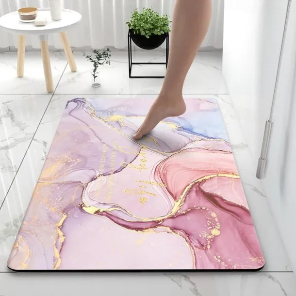Diatomaceous Earth Bath Mat Super Absorbent Toilet Door Quick-Drying Foot Mat Entry Door Mat Non-Slip Mat