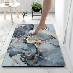 Diatomaceous Earth Bath Mat Super Absorbent Toilet Door Quick-Drying Foot Mat Entry Door Mat Non-Slip Mat
