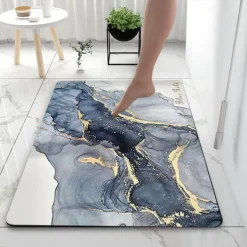 Diatomaceous Earth Bath Mat Super Absorbent Toilet Door Quick-Drying Foot Mat Entry Door Mat Non-Slip Mat