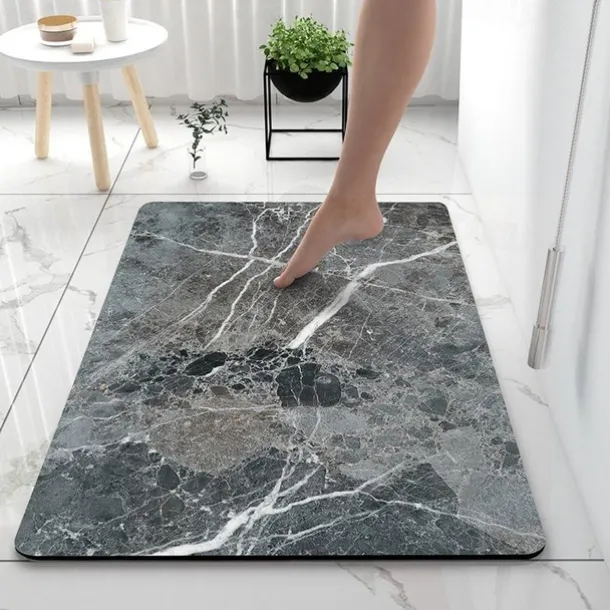 Diatomaceous Earth Bath Mat Super Absorbent Toilet Door Quick-Drying Foot Mat Entry Door Mat Non-Slip Mat