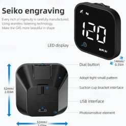 Digital GPS Speedometer Car HUD Heads Up Display with Digital Speed in MPH KPH Compass Driving Direction Fatigue Driving Reminder Overspeed Alarm Trip Meter