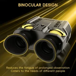 Digital HD Infrared Night Vision Binoculars 4x Digital Zoom Full HD Dual Lens Compatible with Fast MICH Helmet Portable with Head Mount & Carry Case Hunting Night Vision Equipment
