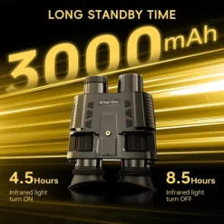 Digital HD Infrared Night Vision Binoculars 4x Digital Zoom Full HD Dual Lens Compatible with Fast MICH Helmet Portable with Head Mount & Carry Case Hunting Night Vision Equipment