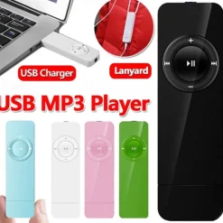 Digital MP3 Player Portable USB Rechargable Media Sound MP3 Music Player with Lanyard for Student Valentine's Day Gifts