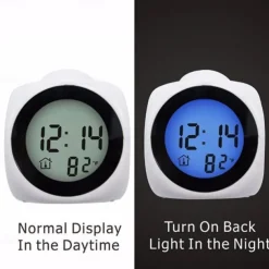 Digital Projection Alarm Clock Home Multifunction Voice Talking Alarm Clock LCD Display with Electronic Thermometer Time Wall Ceiling Projection