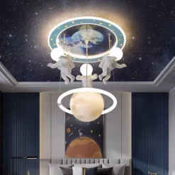 Dimmable LED Ceiling Lamp for Children's Room, Creative Simplicity Clouds Airplane Light Bedroom Cartoon Ceiling Light Fixture with Remote