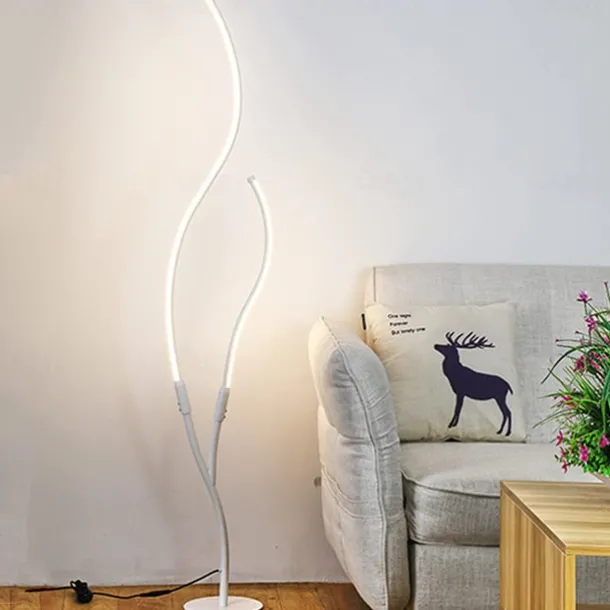 Dimmable Living Room Floor Lamp 24 W LED Floor Lamp with Remote Control Modern Spiral Floor Lamp for Bedroom Exhibition Rooms Galleries White 110-240V