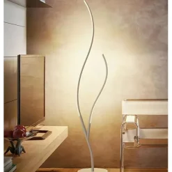 Dimmable Living Room Floor Lamp 24 W LED Floor Lamp with Remote Control Modern Spiral Floor Lamp for Bedroom Exhibition Rooms Galleries White 110-240V