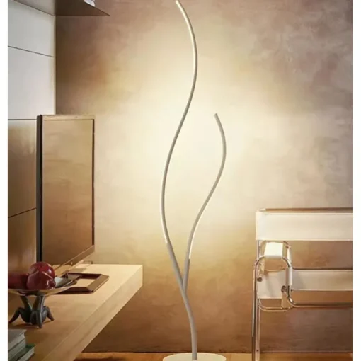 Dimmable Living Room Floor Lamp 24 W LED Floor Lamp with Remote Control Modern Spiral Floor Lamp for Bedroom Exhibition Rooms Galleries White 110-240V