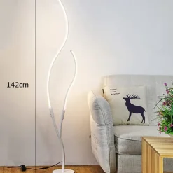 Dimmable Living Room Floor Lamp 24 W LED Floor Lamp with Remote Control Modern Spiral Floor Lamp for Bedroom Exhibition Rooms Galleries White 110-240V