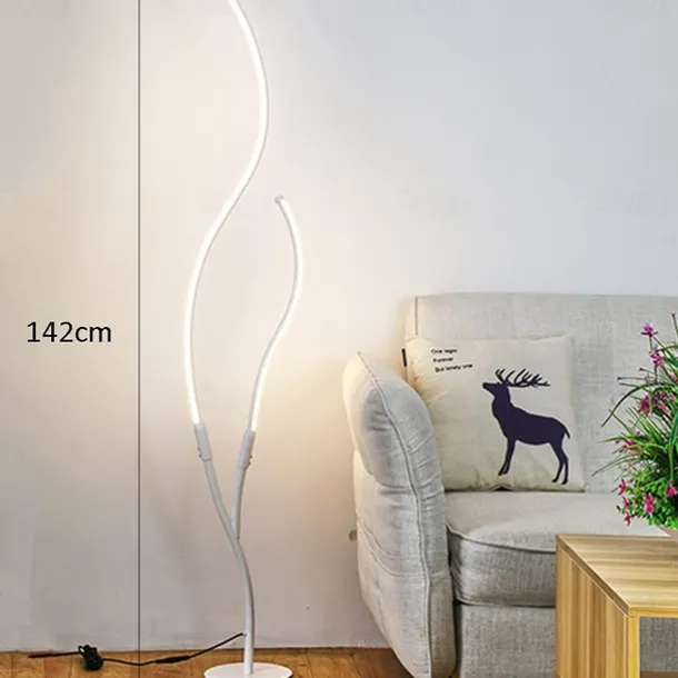 Dimmable Living Room Floor Lamp 24 W LED Floor Lamp with Remote Control Modern Spiral Floor Lamp for Bedroom Exhibition Rooms Galleries White 110-240V